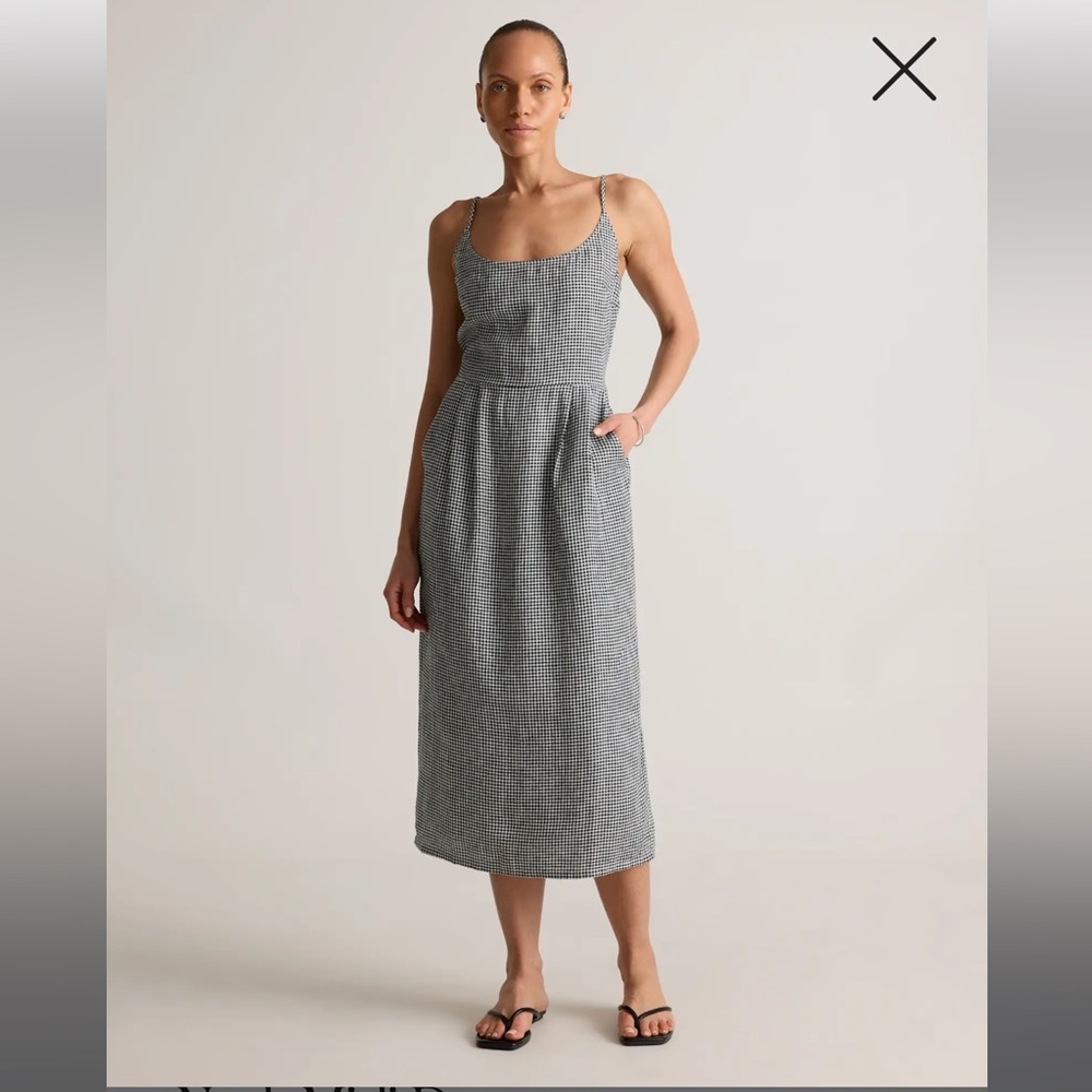 Quince Black and White Midi Dress